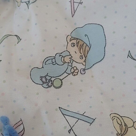 vintage precious moments blue tie ABC lion character print baby quilt retro - Picture 7 of 16
